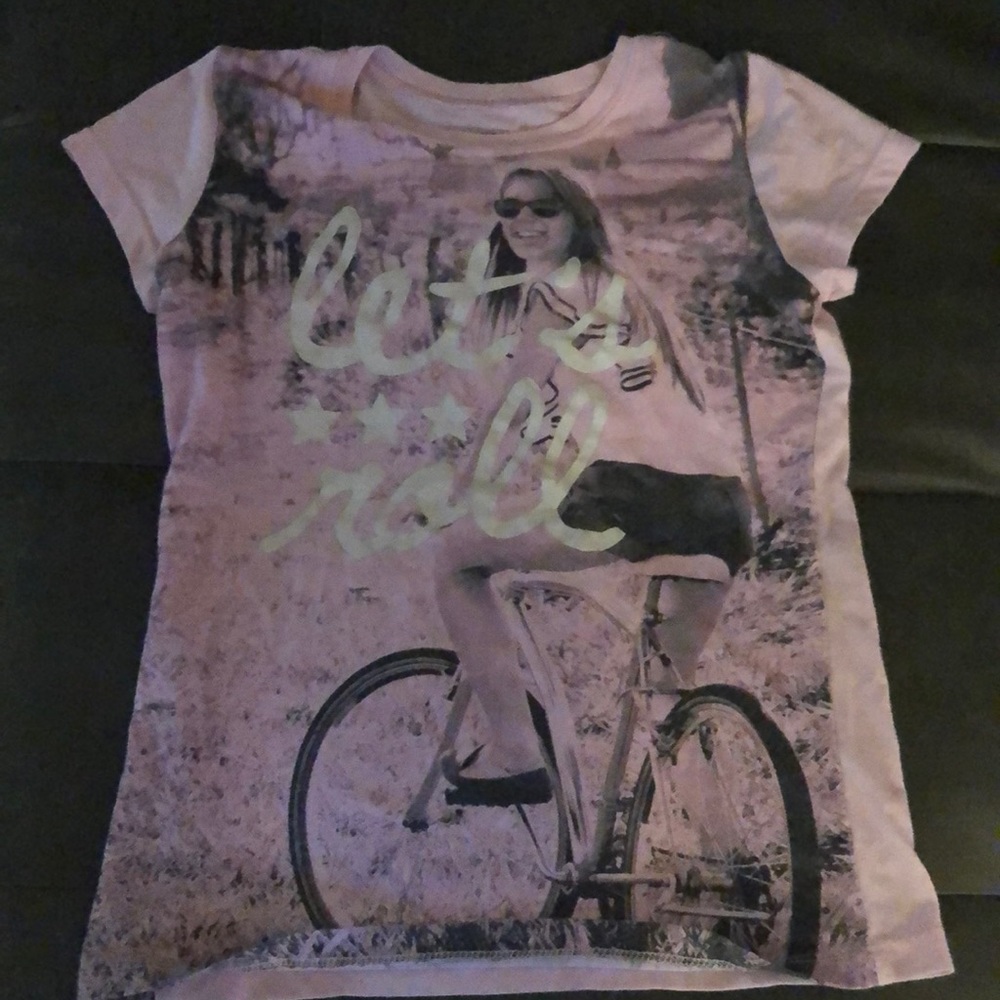 Pink girls lets roll shirt